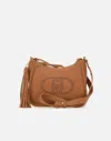 Liu •jo Liu Jo Fringe-detail Brown Shoulder Bag With Logo Accents In Brown