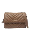 Liu •jo Medium Grigio Handbag With Quilted Chevron Design In Brown