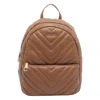 Liu •jo Versatile Quilted Backpack Featuring Multiple Pockets In Brown