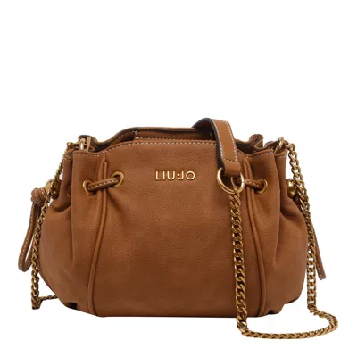 Liu •jo Logo Shoulder Bag In Brown