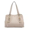 Liu •jo Chic Satchel Bag With Buckle And Handles In Neutral