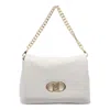 Liu •jo Textured Chain Strap Shoulder Bag In White