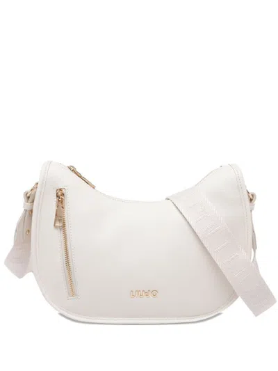 Liu •jo Logo Zip Crossbody Bag In White