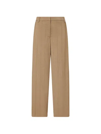 Liu •jo Balloon Pants In Herringbone Fabric In Brown