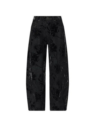 Liu •jo Balloon Pants With Flocked Print In Black