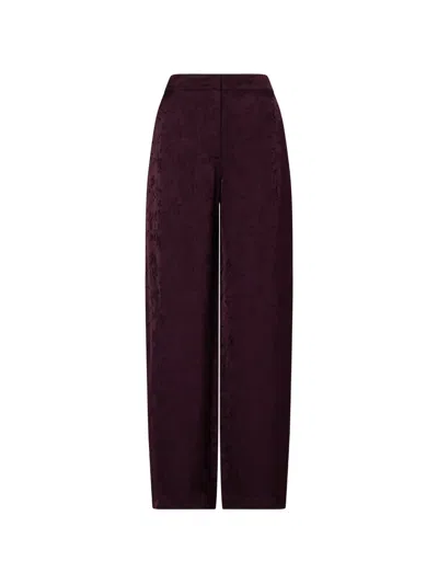 Liu •jo Balloon Trousers In Jacquard Satin In Brown