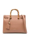 Liu •jo Bamboo-finish-handles Tote Bag In Brown