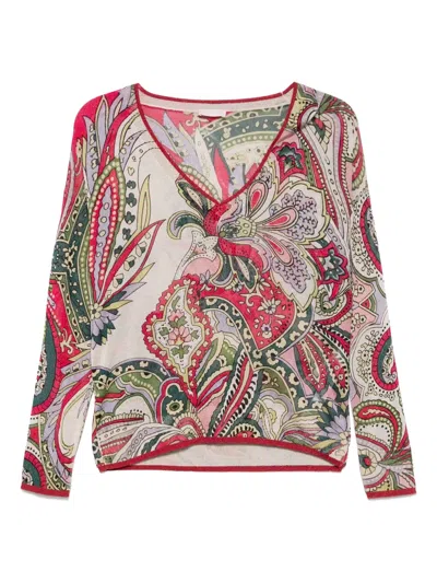 Liu •jo Bandana-jacquard Top In 粉色