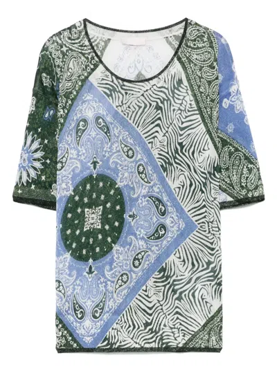 LIU •JO BANDANA-PRINT T-SHIRT