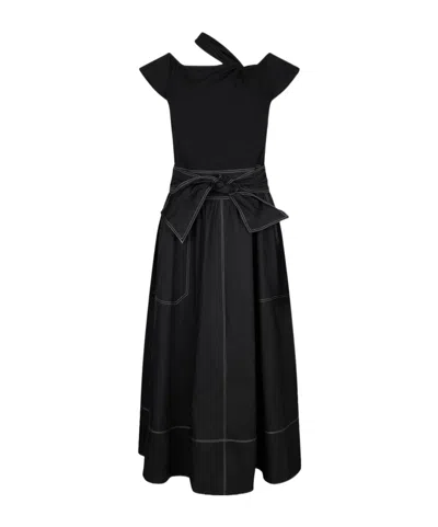 Liu •jo Bardot Off-shoulder Dress In Black