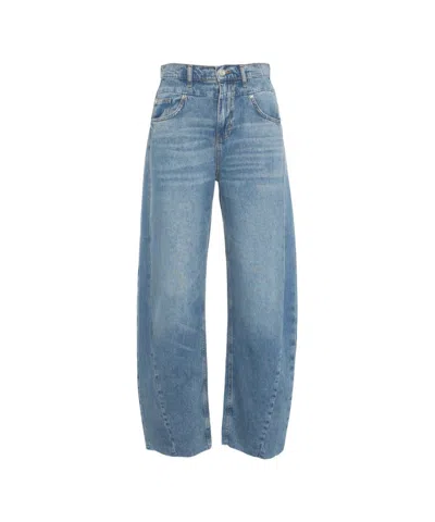 Liu •jo Liu Jo Barrel Leg Jeans With Fringed Hem