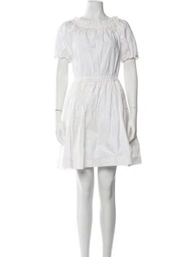 Pre-owned Liu •jo Bateau Neckline Mini Dress In Neutral