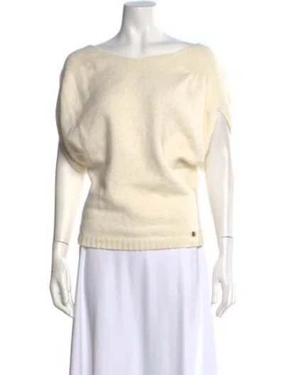 Pre-owned Liu •jo Bateau Neckline Sweater In Neutral
