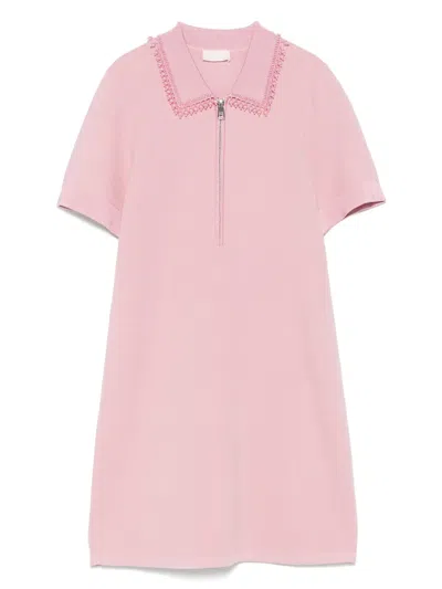 Liu •jo Bead-detail Knitted Mini Dress In Pink