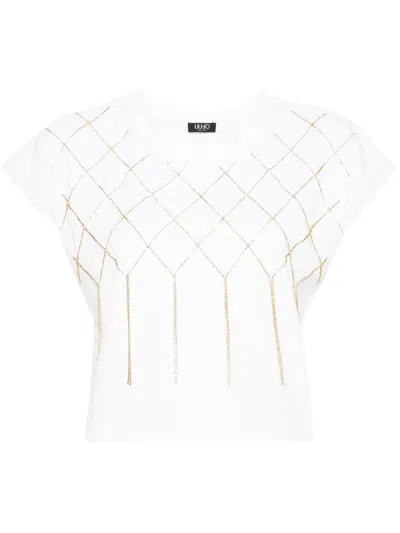 Liu •jo Bead-detailing T-shirt In White