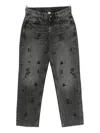 Liu •jo Jeweled Straight Leg Trousers In Gray