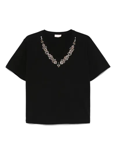 LIU •JO BEAD-EMBELLISHED T-SHIRT