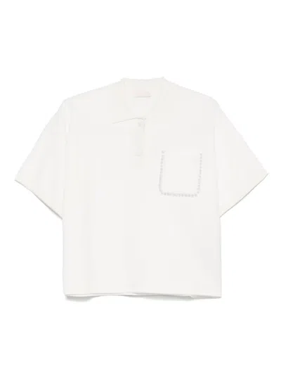 Liu •jo Beaded Polo Top In White