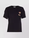 Liu •jo Bear Print Crewneck Graphic T-shirt In Black