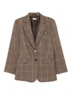 Liu •jo Liu Jo Beige And Brown Checked Blazer In Multi