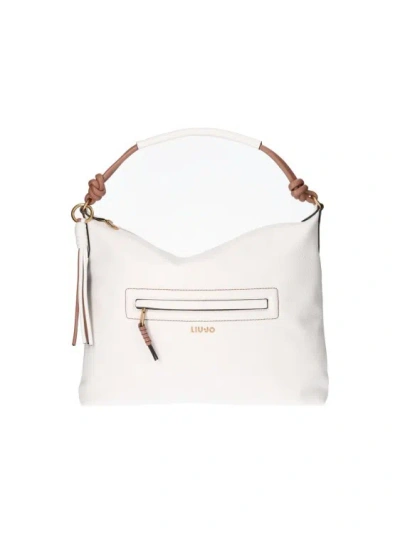 Liu •jo Beige Eco-leather Bag In White