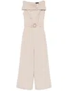 Liu •jo Double-breasted Jumpsuit In Beige