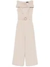 Liu •jo Double-breasted Jumpsuit In Beige