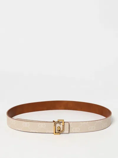 Liu •jo Beige Leather Regular Belt In Neutral