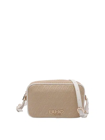Liu •jo Beige Logo Crossbody Bag In Sand