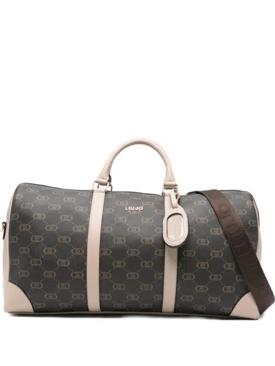 Liu •jo Beige Monogram Pattern Bag In Multi