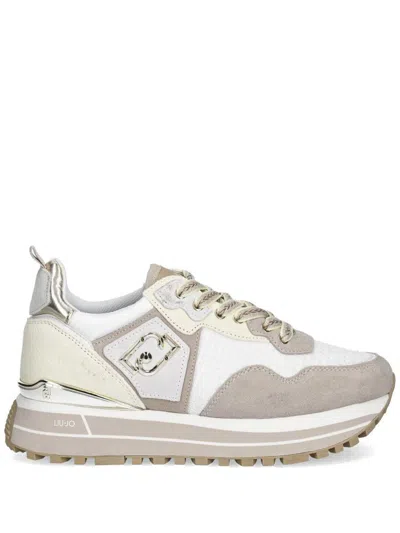 Liu •jo Liu Jo Beige Platform 'maxi Wonder' Sneakers