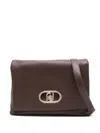 Liu •jo Liu Jo Textured Brown Handbag With Gold-tone Clasp And Chain Strap In Brown