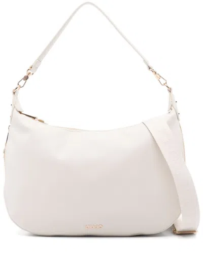 Liu •jo Liu Jo Beige Shoulder Bag With Rounded Silhouette And Spacious Interior In White