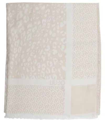 Liu •jo Liu Jo Beige Silk Scarf In Neutral