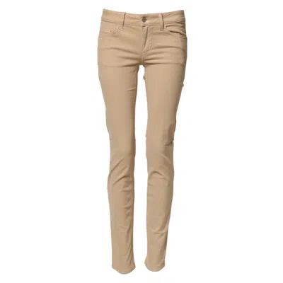 Pre-owned Liu •jo Liu Jo Beige Skinny Low Waist Denim Casual Trouser Women's Jeans () In Sand