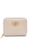 Liu •jo Logo Zip-around Wallet In Beige