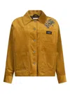 Liu •jo Bejewelled Patch-pocket Jacket In Yellow