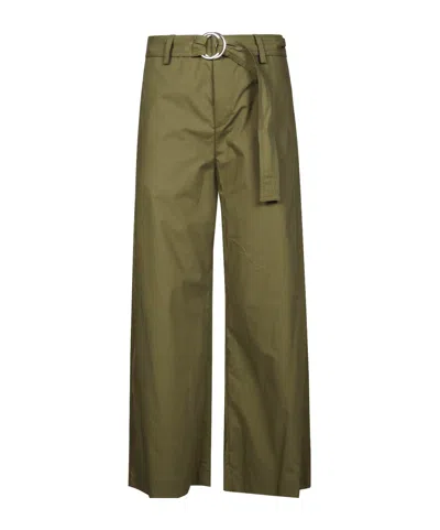 Liu •jo Liu Jo Belt Cropped Trousers In Green
