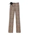Liu •jo Trousers Animal Print Roses Detail In Multi