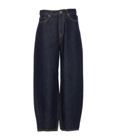 LIU •JO BELT LOOP DENIM TROUSERS