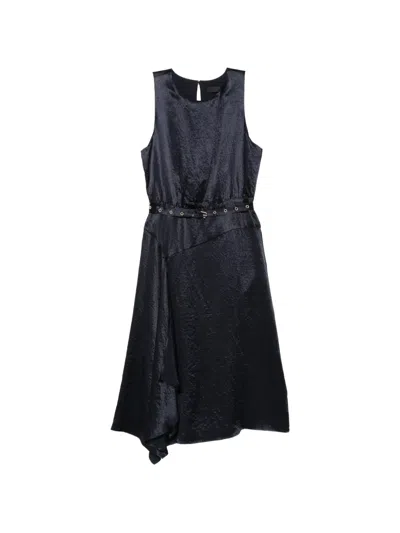 Liu •jo Belted Asymmetric Midi Dress In Blue