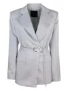 Liu •jo Liu Jo Blazer Grigio Con Cintura In Grey