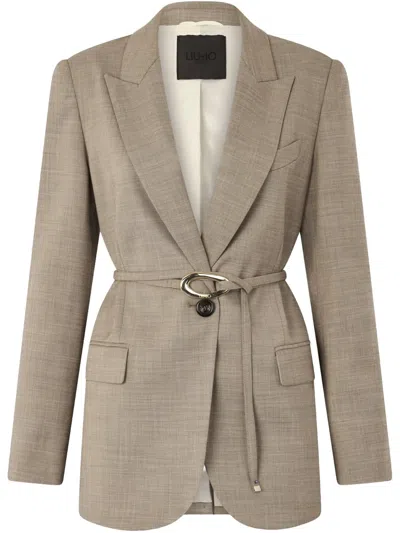 Liu •jo Belted Blazer In Neutrals