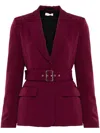 Liu •jo Liu Jo Single Breasted Belted Waist Blazer In Red