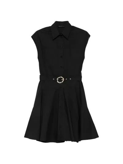 Liu •jo Belted Button-front Mini Dress In Black