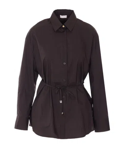 Liu •jo Liu Jo Belted Button-up Shirt In Black