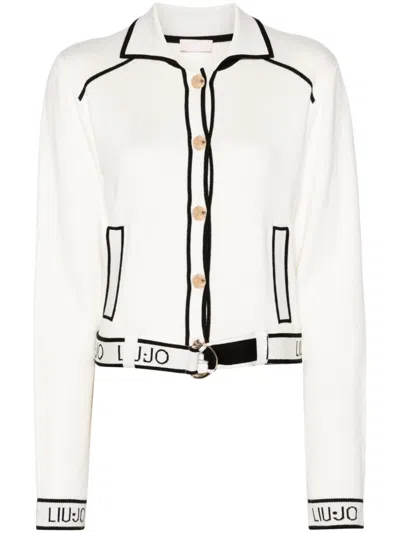 Liu •jo Belted Cardigan In White