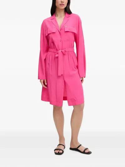 Liu •jo Belted Chest-pocket Mini Dress In Pink