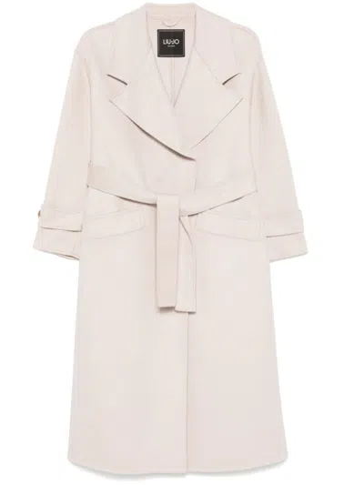Liu •jo Belted Coat In Grey