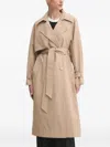 Liu •jo Belted Cotton-blend Trench Coat In Brown